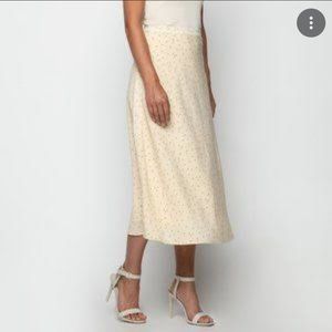 NWOT OAK + FORT yellow midi ditsy floral skirt medium